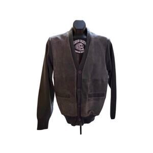 Men's Hush Puppies Leather Cardigan